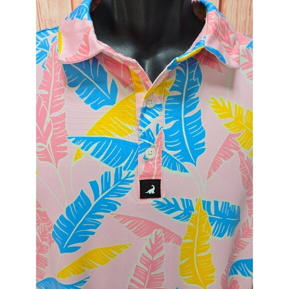 SurfCuz Mens Tropical Leaf Polo Shirt XXXL - Picture 3 of 9